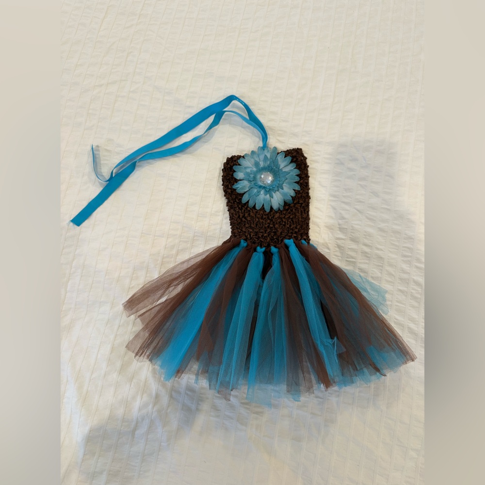 Brown and blue Tutu Dress size newborn